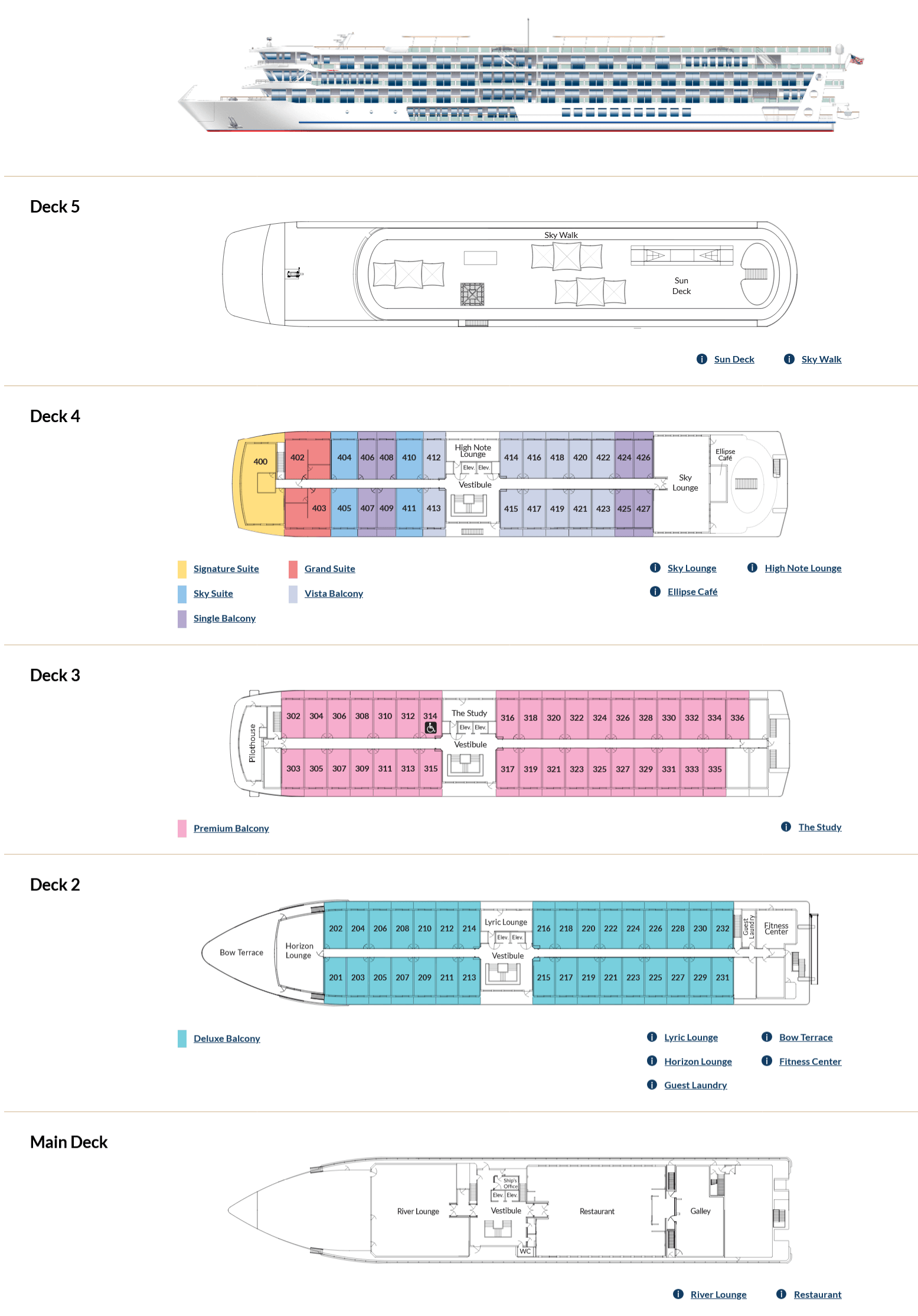 American Encore Deck Plan