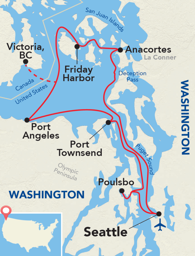 Puget Sound and San Juan Islands Itinerary Map