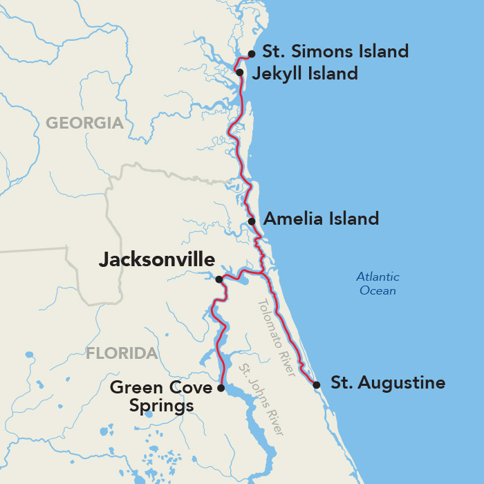 Great Rivers of Florida Cruise itinerary map