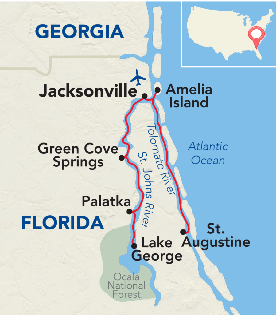 Great Rivers of Florida Itinerary Map