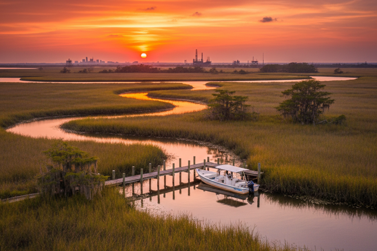 Wetlands along the gulf coast near New Orleans
