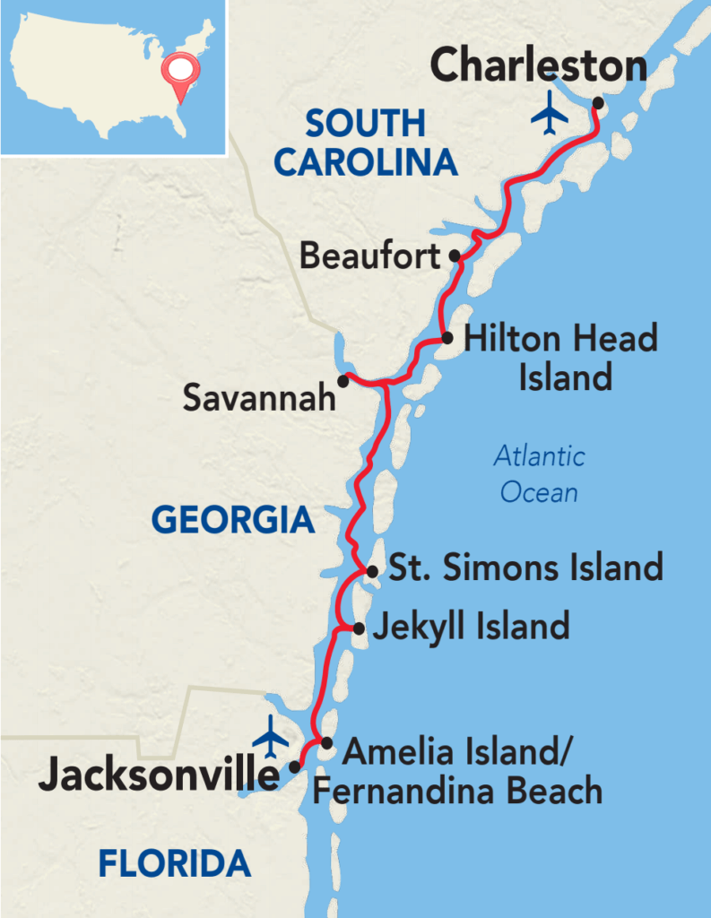 Historic South & Golden Isles Itinerary Map