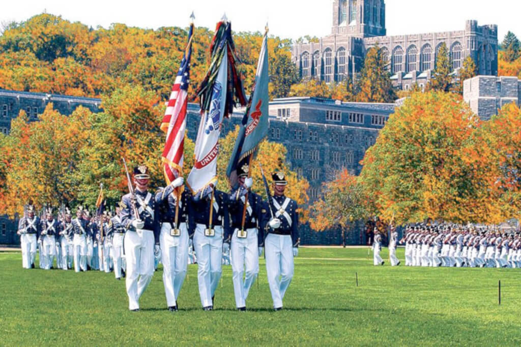West Point cadets marching at West Point, New York