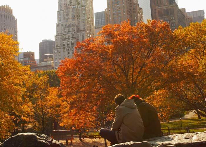 Couple in Central Park in New York City