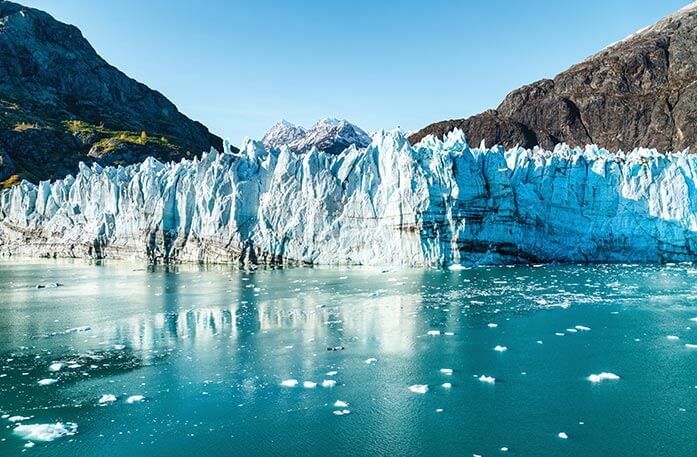 The face of a glacier in Glacier Bay