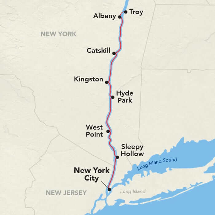 Hudson River Itinerary Map