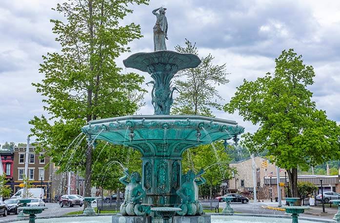 A fountain in the heart of Madison, IN.