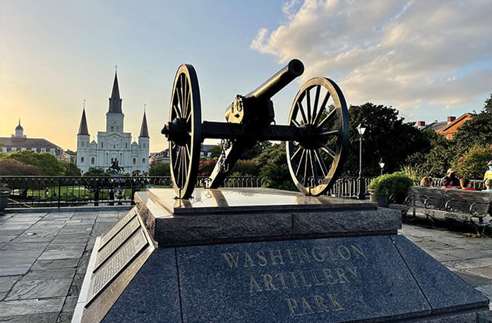 Washington Artillery Park in Jackson Square in New Orleans