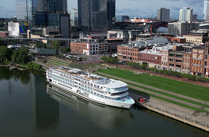 America Cruise Lines ship docked in Nashville, Tennessee