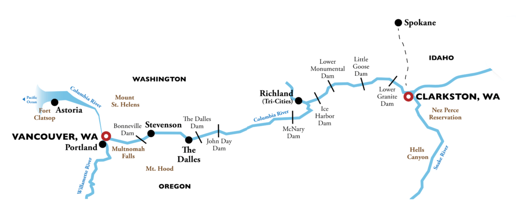 Columbia River - Portland to Clarkston - Sunstone Tours & Cruises