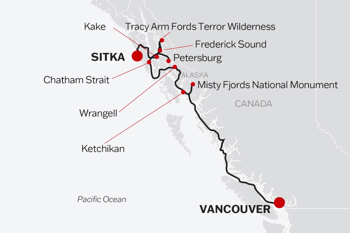 tours vancouver to alaska