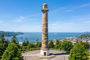Astoria Column overlooking Astoria, OR along the Columbia River