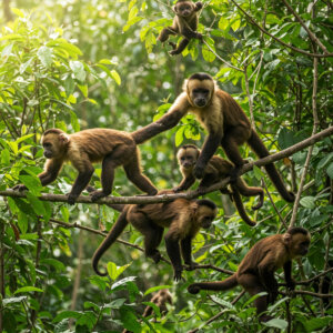 Monkeys in the Amazon rainforest