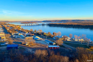 Lock & Dam No. 12, and the Mississippi River near Bettendorf Iowa