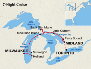 Great Lakes Cruise Itinerary Map