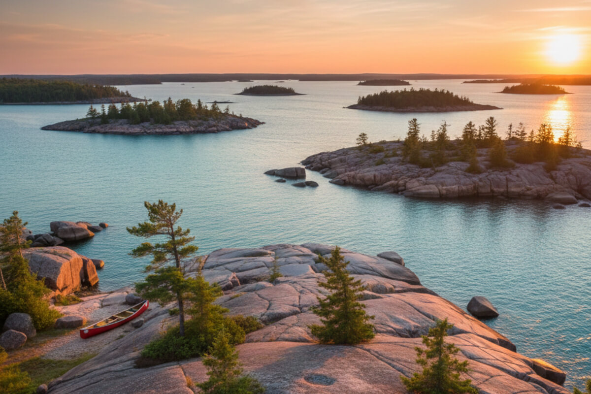 Georgian Bat, Ontario, Canada at sunset