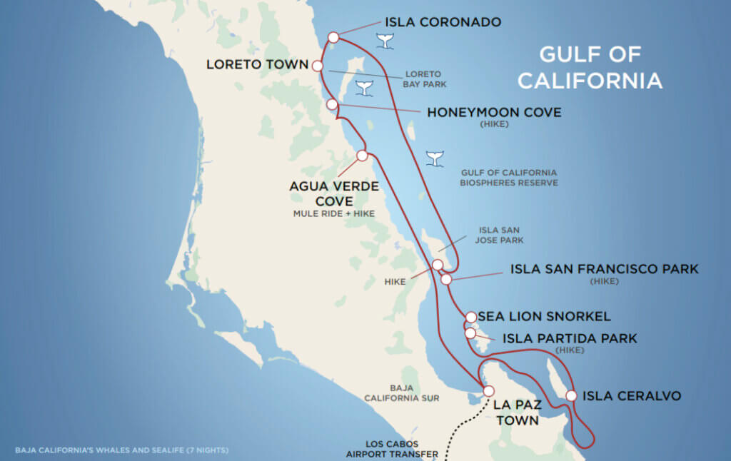 Kids in Nature: Baja California's Whales & Sealife itin map
