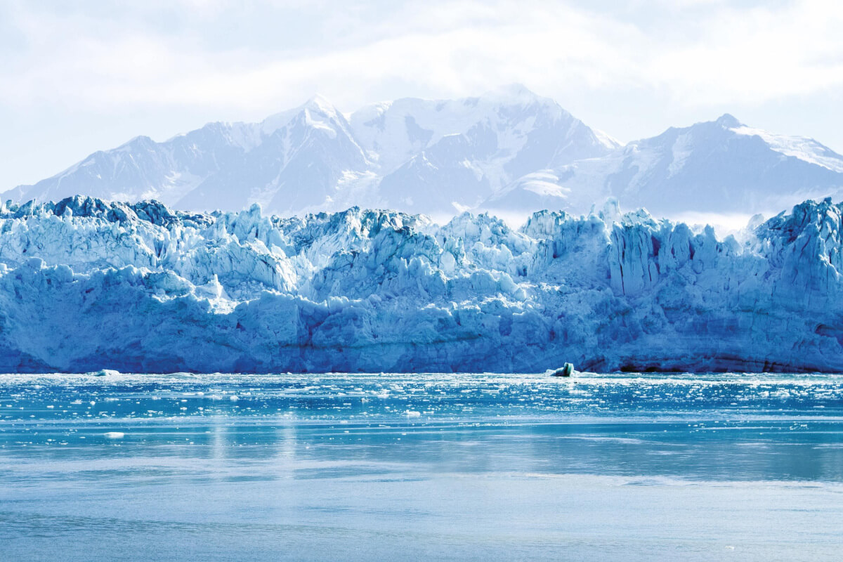 The front of an Alaskan glacier