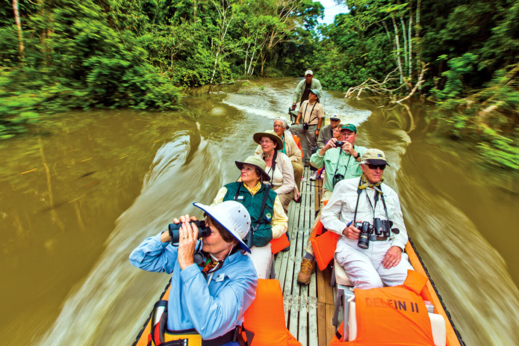 Cruise guests in a riverboat