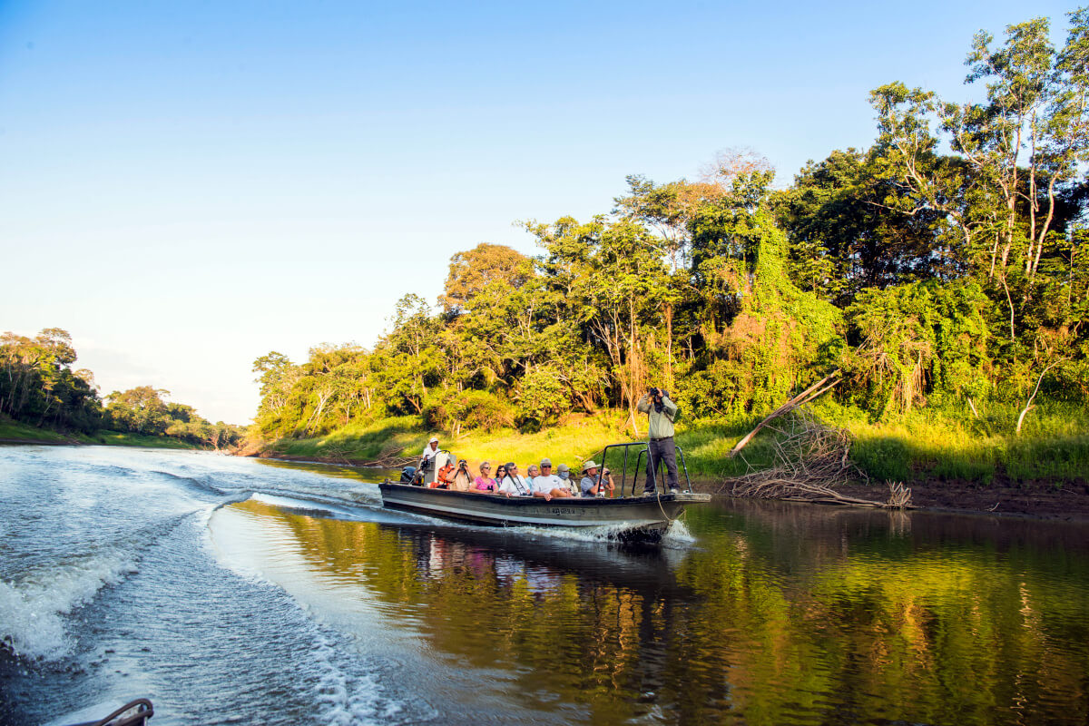 Passengers in a motor boat