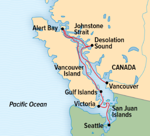 Exploring British Columbia and the San Juan Islands Itinerary Map