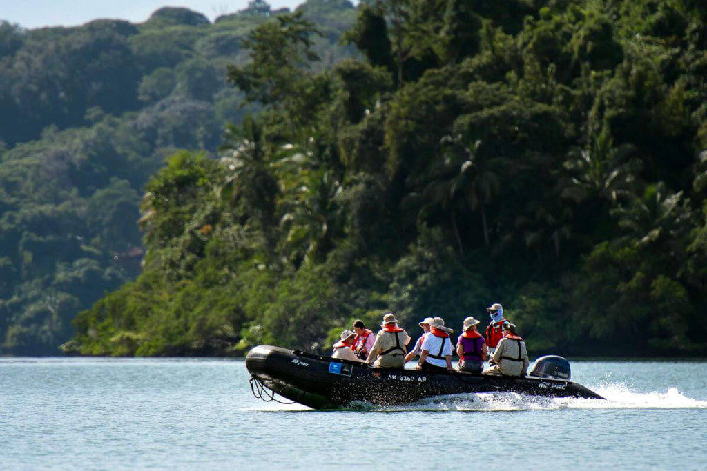 Zodiac with passengers, Golfo Dulce, Costa Rica
