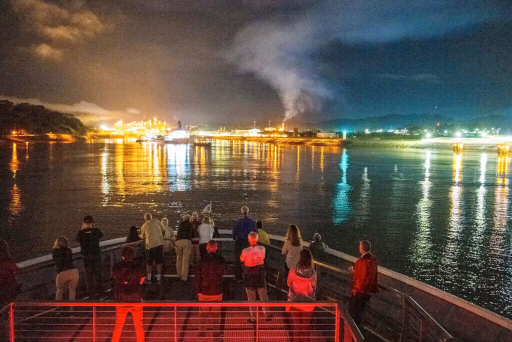 Panama Canal at night