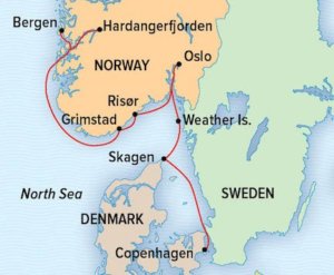 Scandinavia by Sea: Denmark, Sweden & Norway Itinerary Map