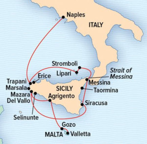Sailing the Ancient Shores of Sicily and Malta Itinerary Map
