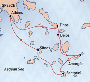 Sailing the Greek Isles aboard the Sea Cloud Itinerary Map