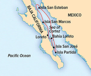 Exploring the Sea of Cortez - A Living Sea & Desert Isles Itinerary Map