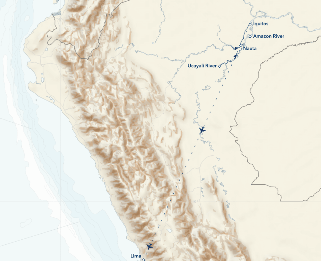 Upper Amazon: A River Expedition 6-Day Itinerary Map