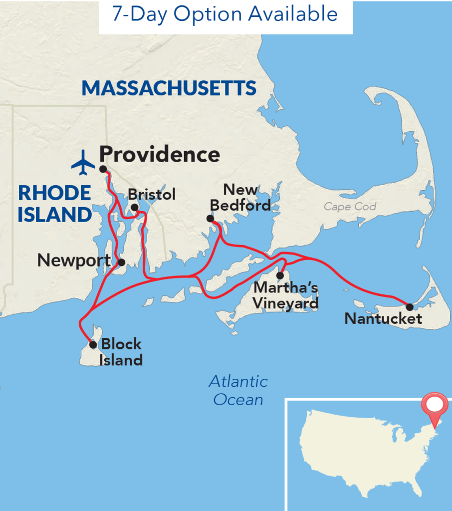 New England Islands Cruise Itinerary Map