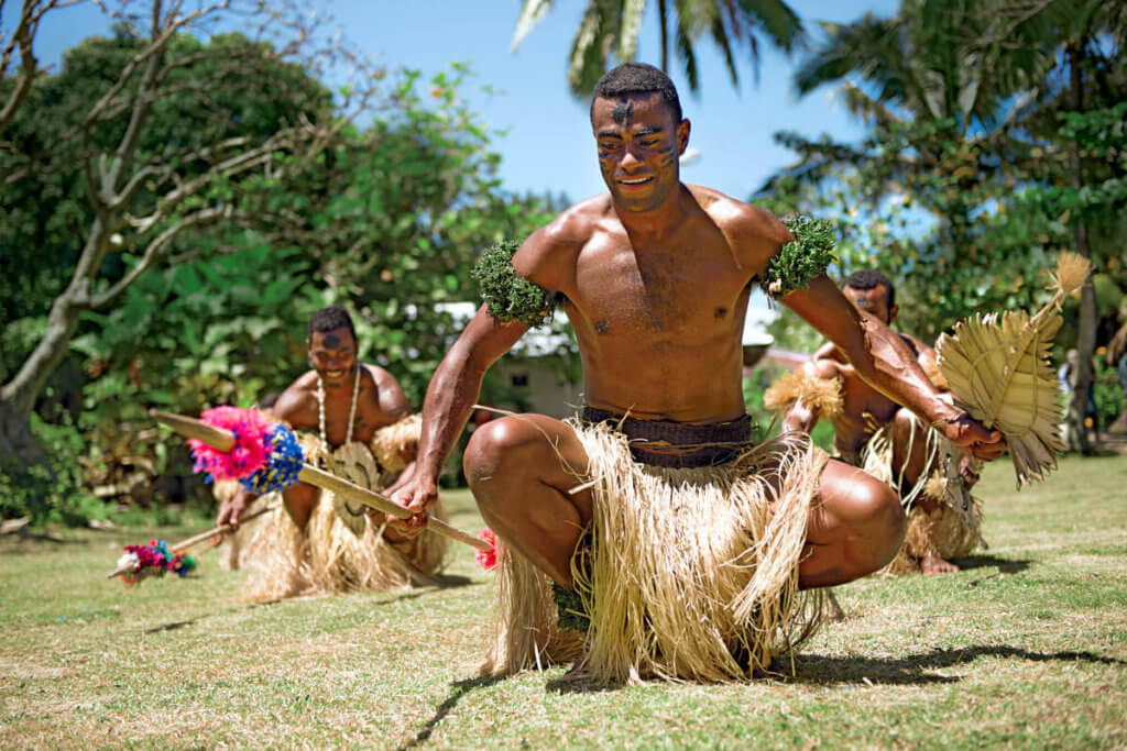 A male dancer performing in Fiji