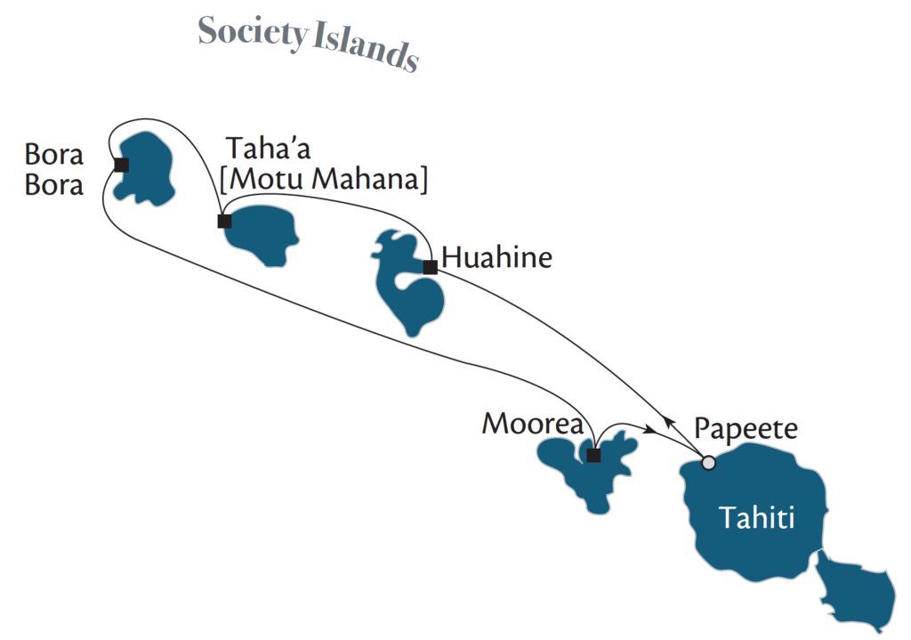 Tahiti & the Society Islands Itinerary Map
