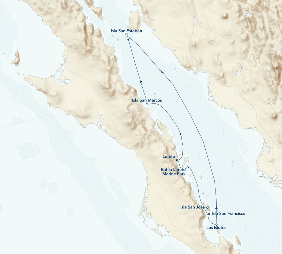 A Living Sea and Desert Isles Itinerary Map