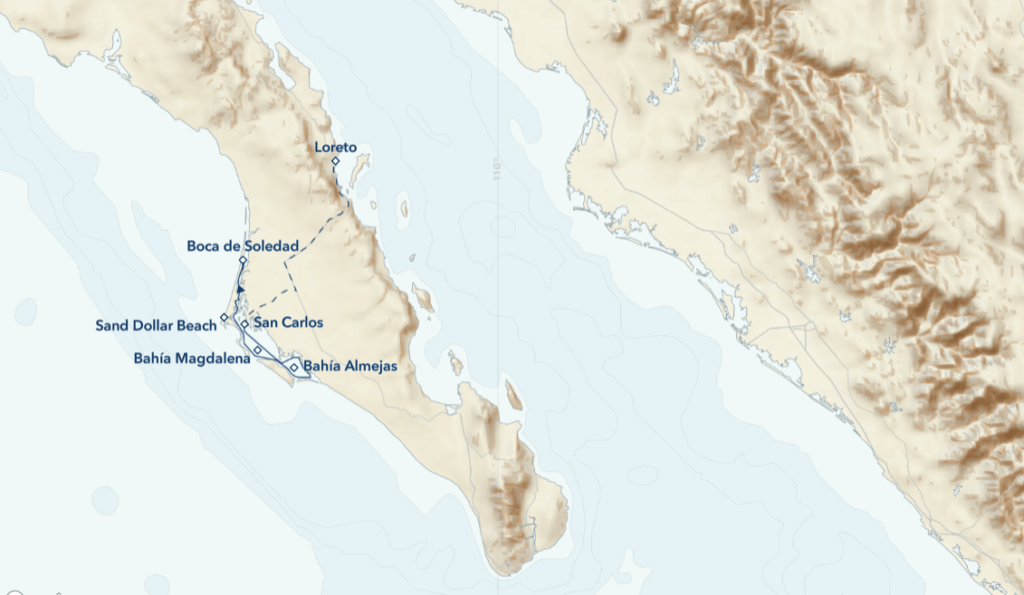 Lindblad Expeditions The Whales of Magdalena Bay itinerary map