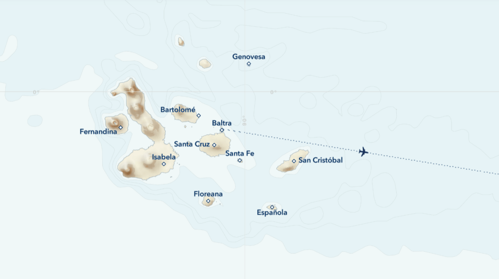 Lindblad Expeditions Galapagos itinerary map