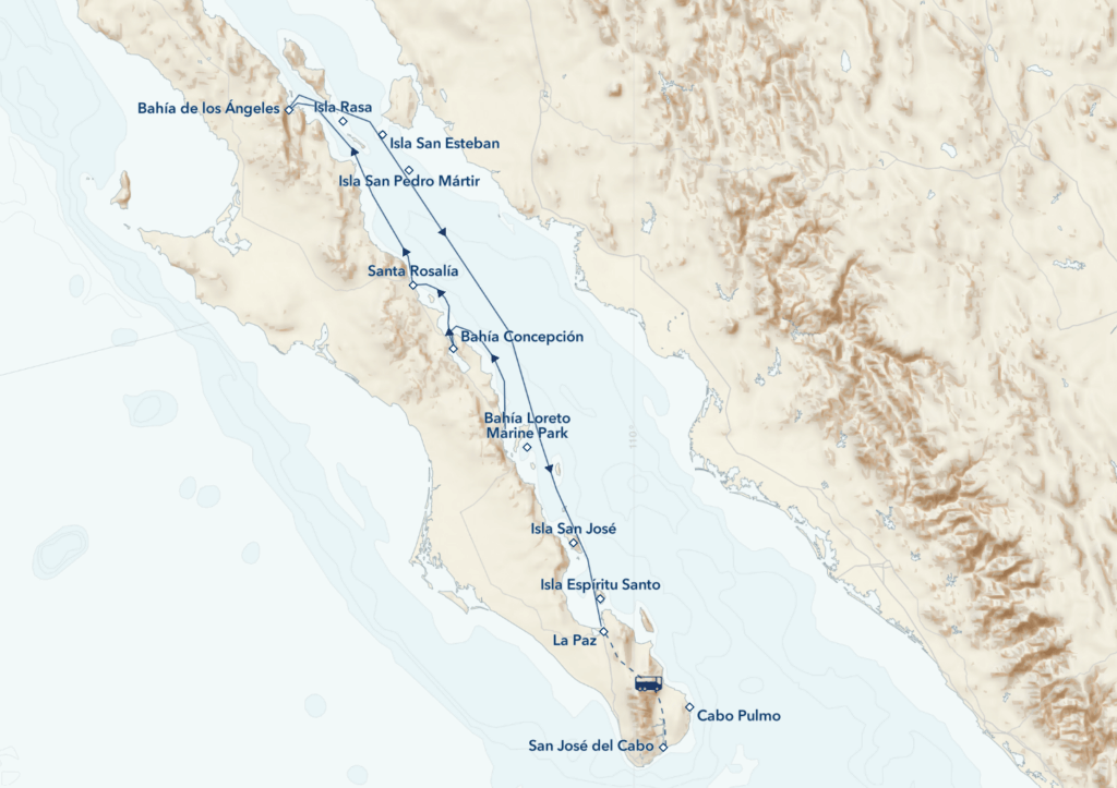 Baja California Discovery: Exploring Mexico’s Gulf of California Itinerary map