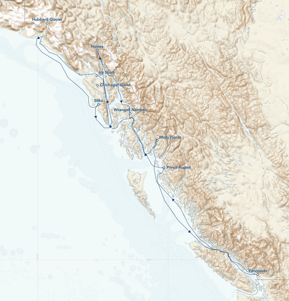 Epic Alaska and British Columbia itinerary map