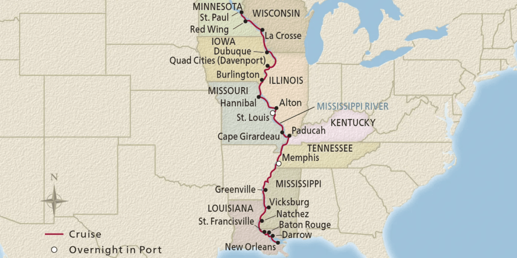 Mississippi River Odyssey itinerary map