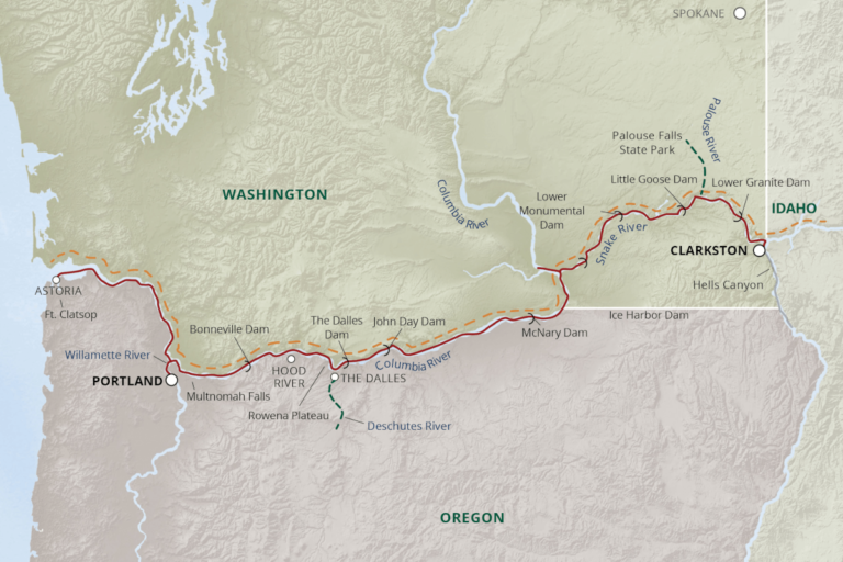 UCA-Columbia-River-Rivers-of-Adventure-Itinerary-Map - Sunstone Tours ...