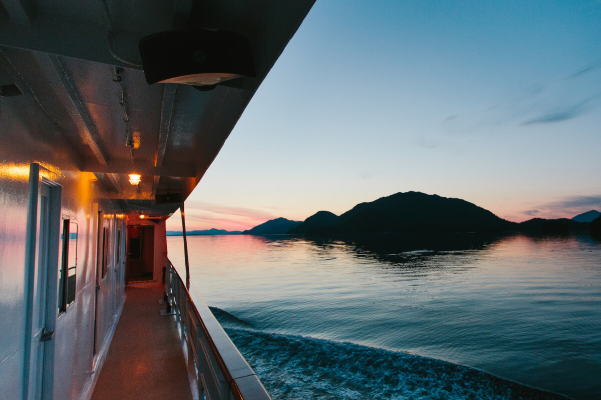 Sunset from onboard an UnCruise ship.