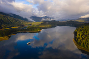 Wilderness Adventurer anchored in Neka Bay, Alaska