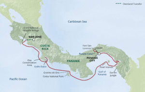 Costa Rica & Panama - Canal, Culture, Adventure Itinerary Map