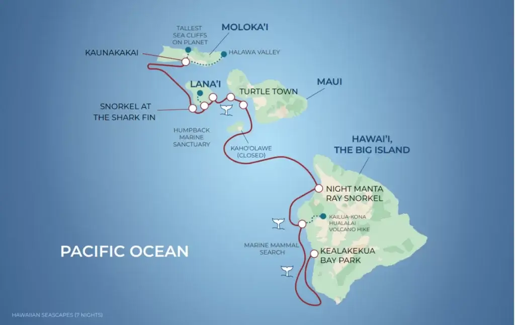 Hawaiian Seascapes itinerary map