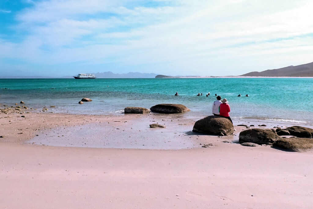 Guests enjoying the beach in Baja