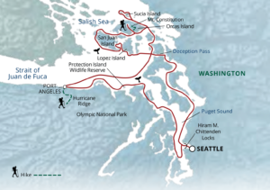 Olympic Wilderness San Juan Islands Itinerary Map