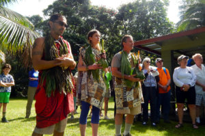 Greeting ceremony with Greg Solatorio on Molokai, Hawaii