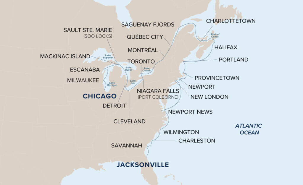 Grand Half Loop cruise itinerary map
